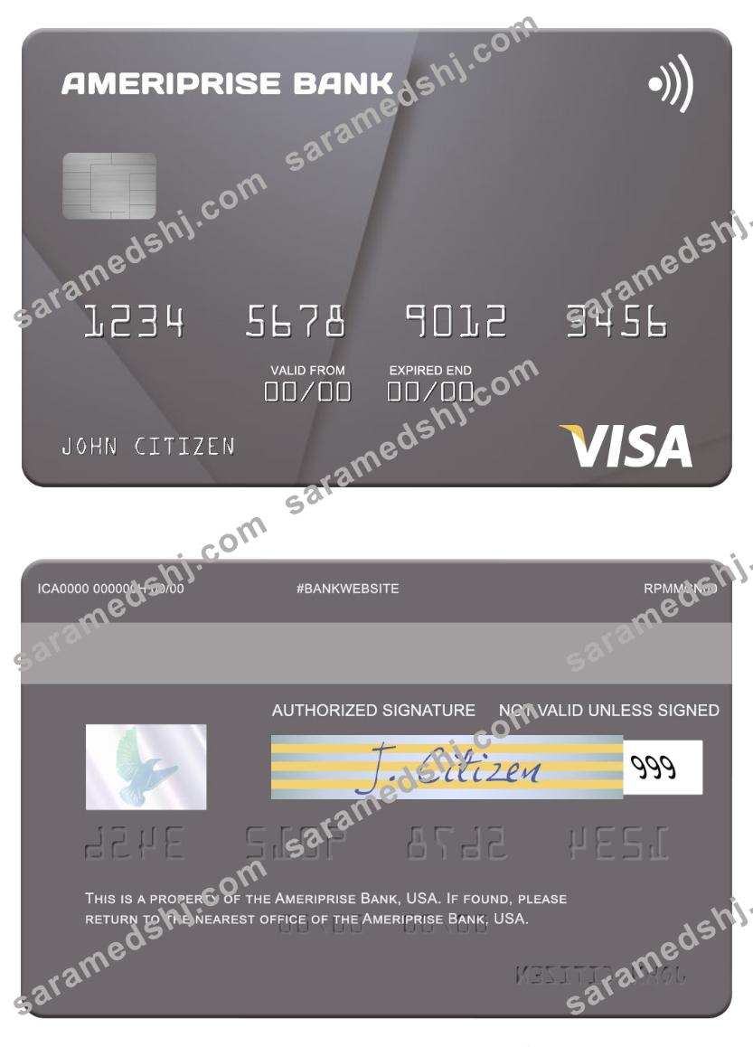 USA Ameriprise Bank visa card